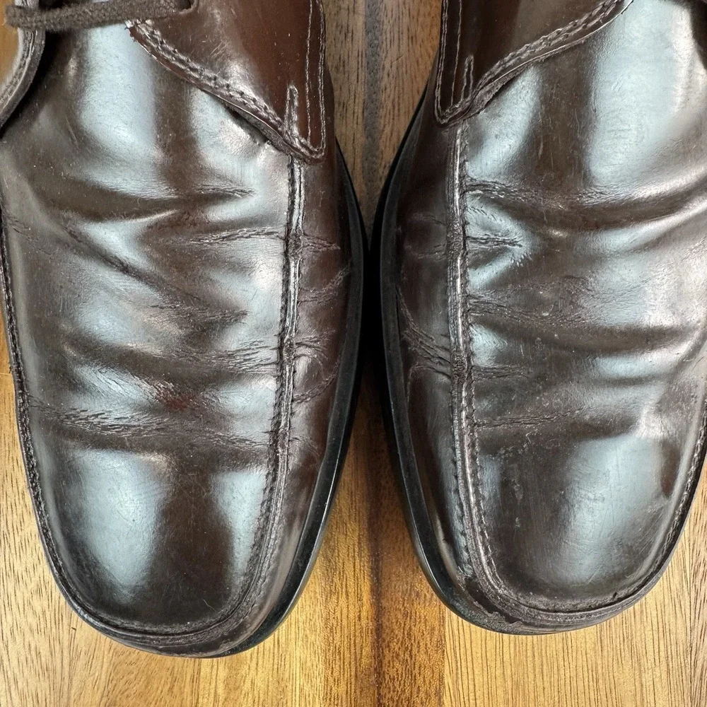 Mens Tod's Brown‎ Patent Leather Casual Comfort Lace Up Driving Shoes Size 8 D